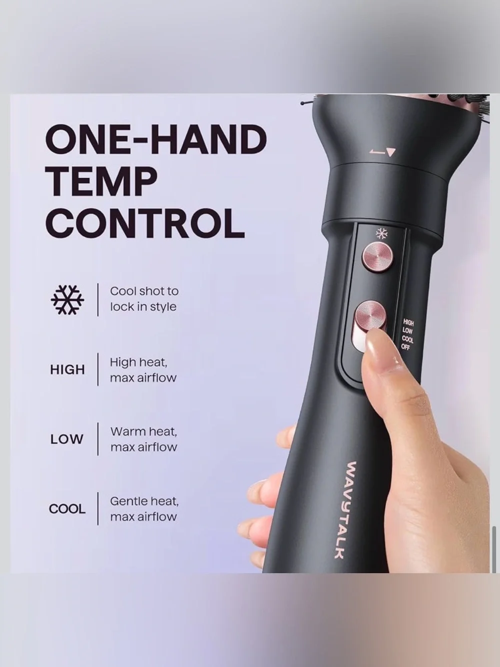 Wavytalk Hair Dryer Brush Set, Air Sculpt 4-in-1 Hot Air Brush Set